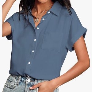 blue large amazon button down never worn